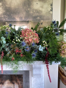 Abundant Christmas mantel